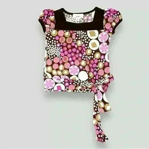BCX Girls Pink Brown Top Size 5